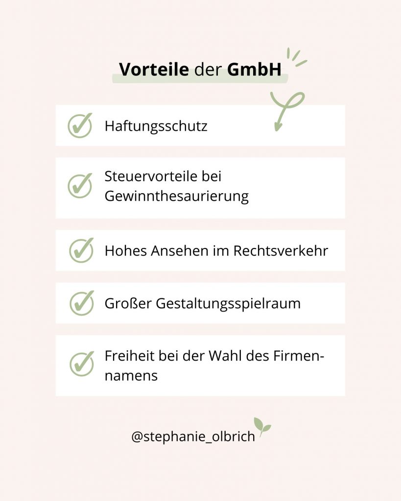 Vorteile der GmbH